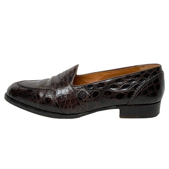 Cole Haan Dark Brown Genuine Crocodile Loafers - Picture 9 of 12